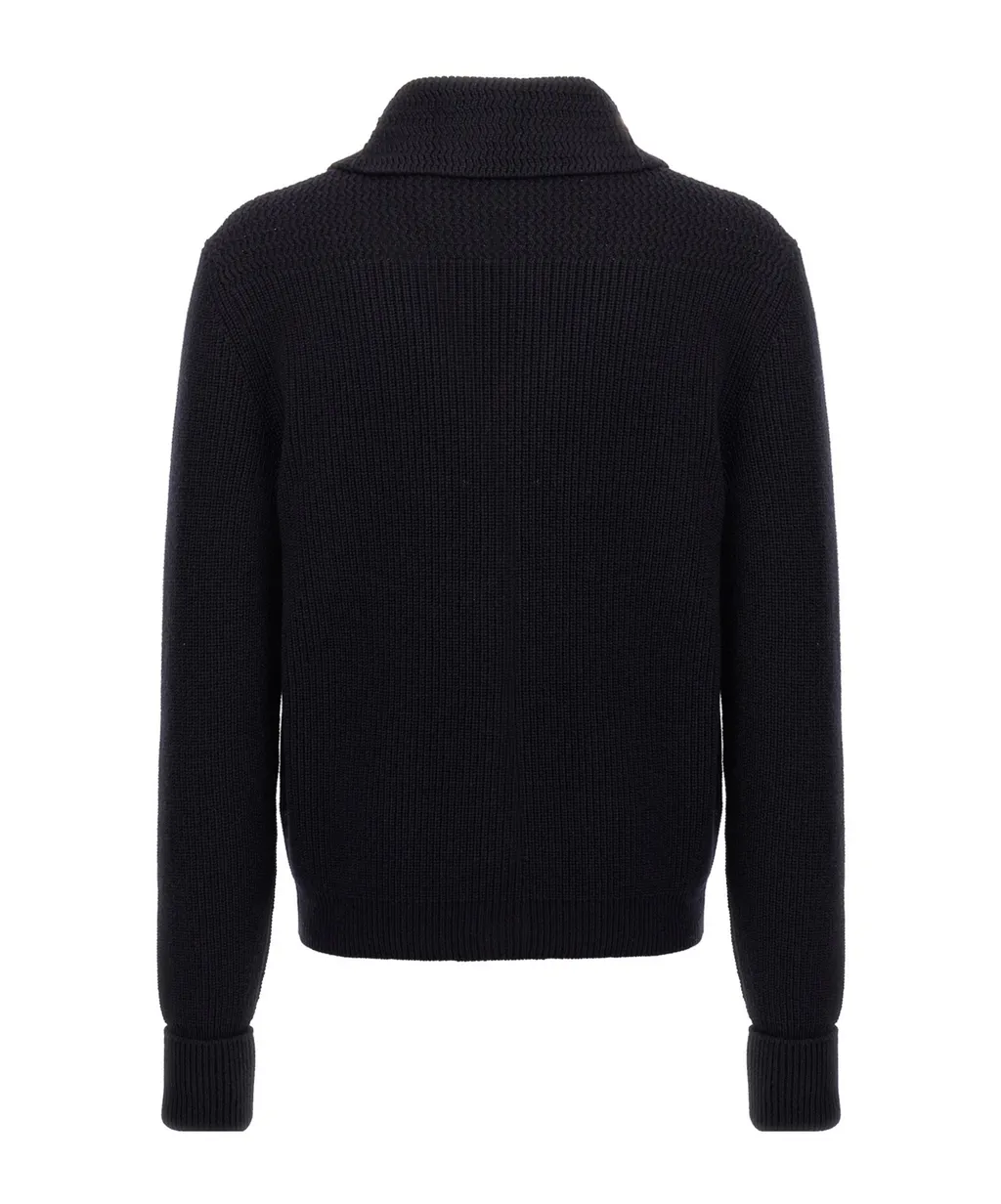 Ribbed-Knit Shawl Cardigan
