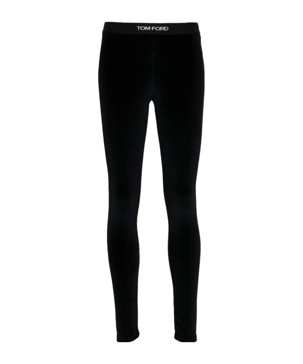 Stretch Lustrous Velour Signature Leggings