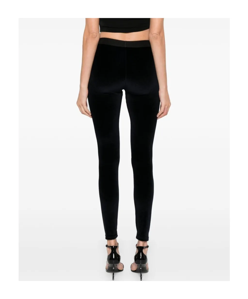 Stretch Lustrous Velour Signature Leggings