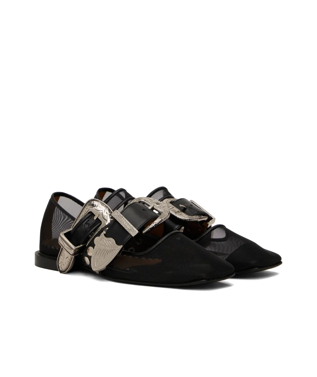 Metal Mesh Ballerina Flats