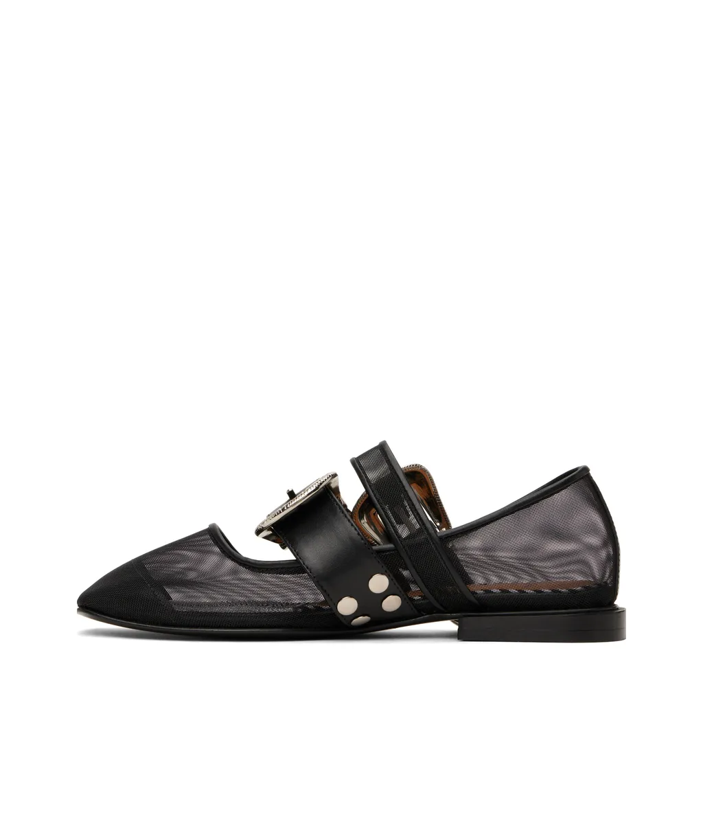Metal Mesh Ballerina Flats
