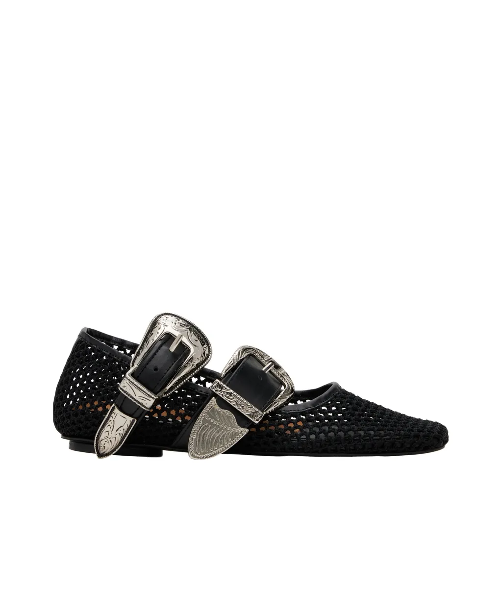 Crochet Mesh Ballet Flats