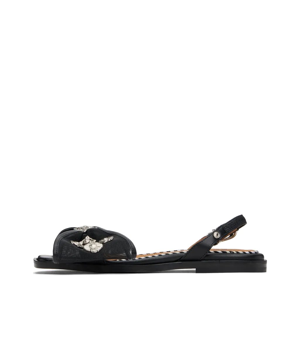 Mesh Bow Sandals