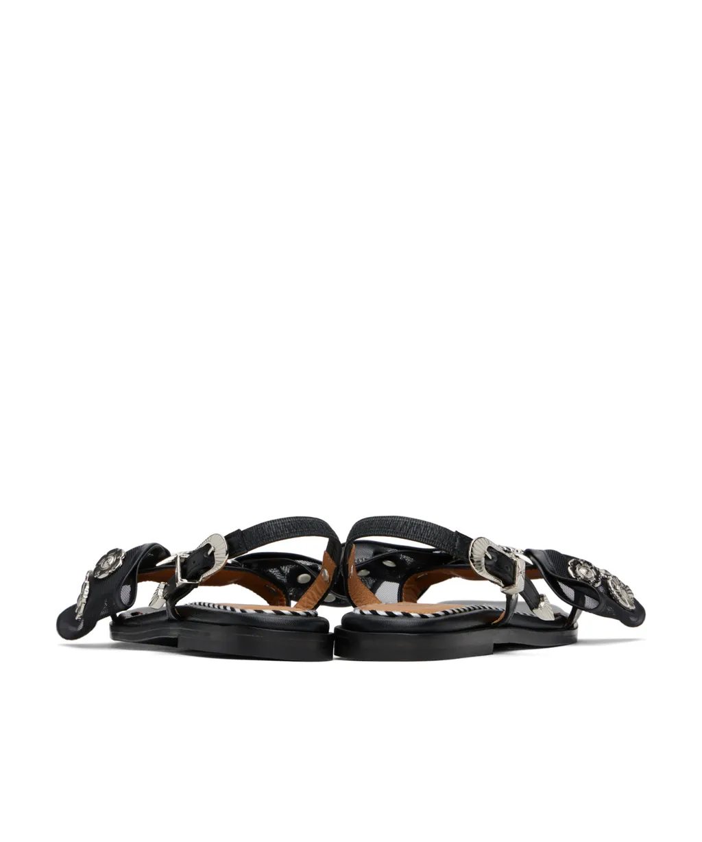 Mesh Bow Sandals