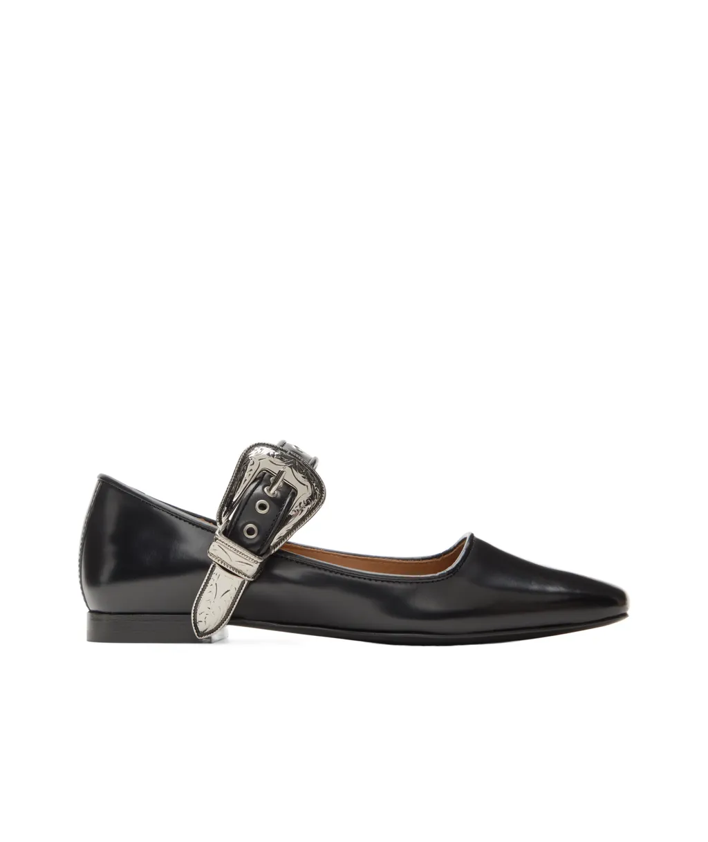 Mary Jane Buttoned Ballet Flats
