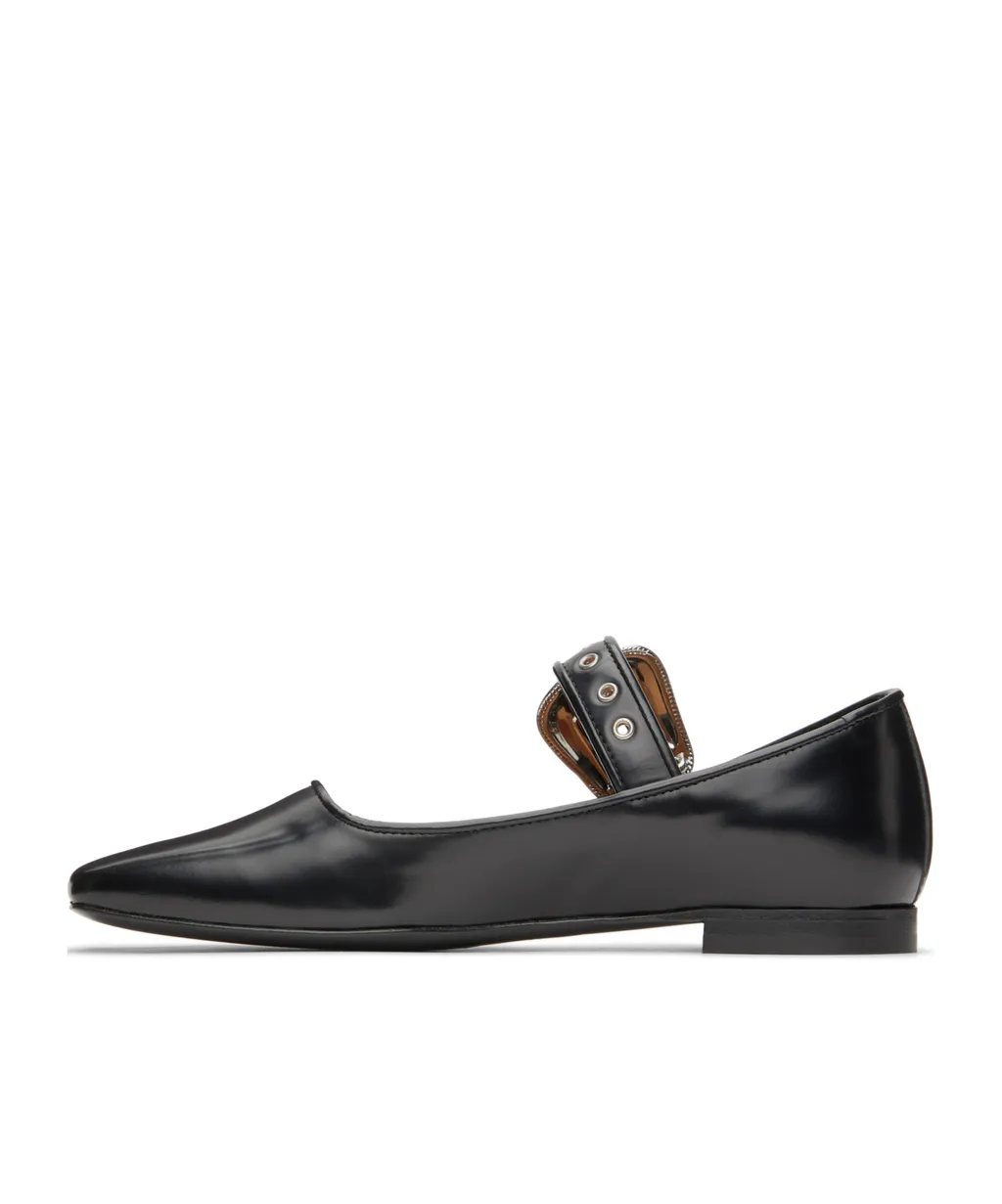 Mary Jane Buttoned Ballet Flats