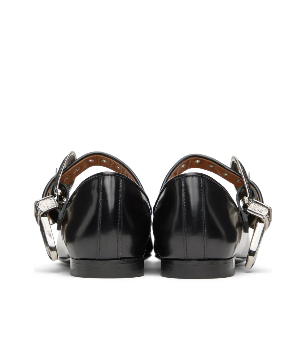 Mary Jane Buttoned Ballet Flats