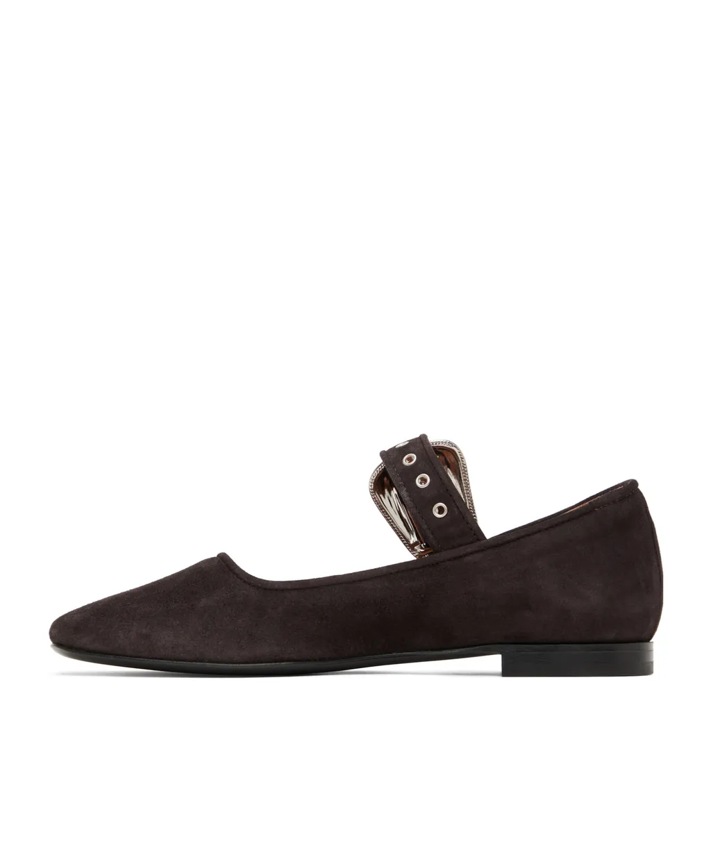 Mary Jane Buttoned Ballet Flats