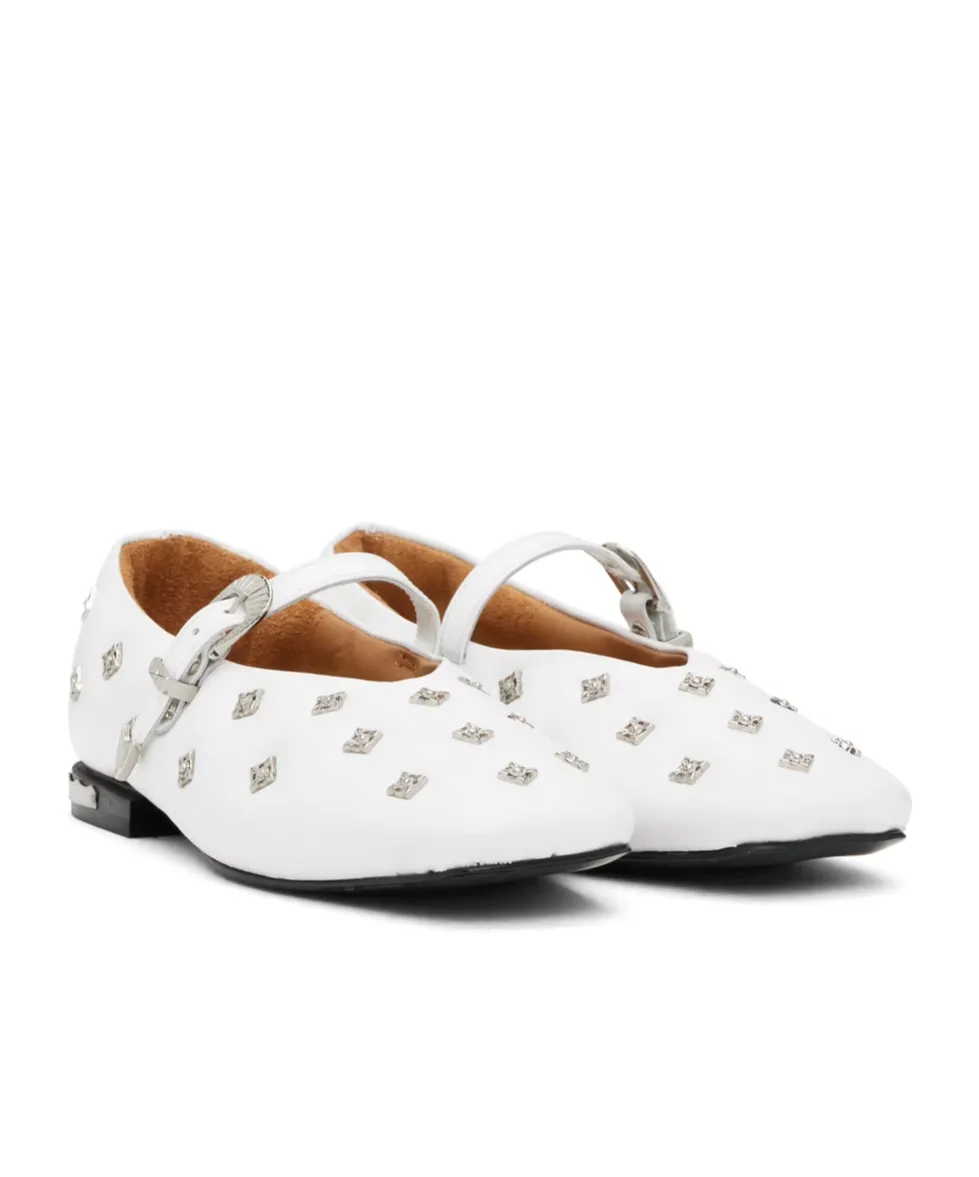Stud-Detailed Ballerina Flats