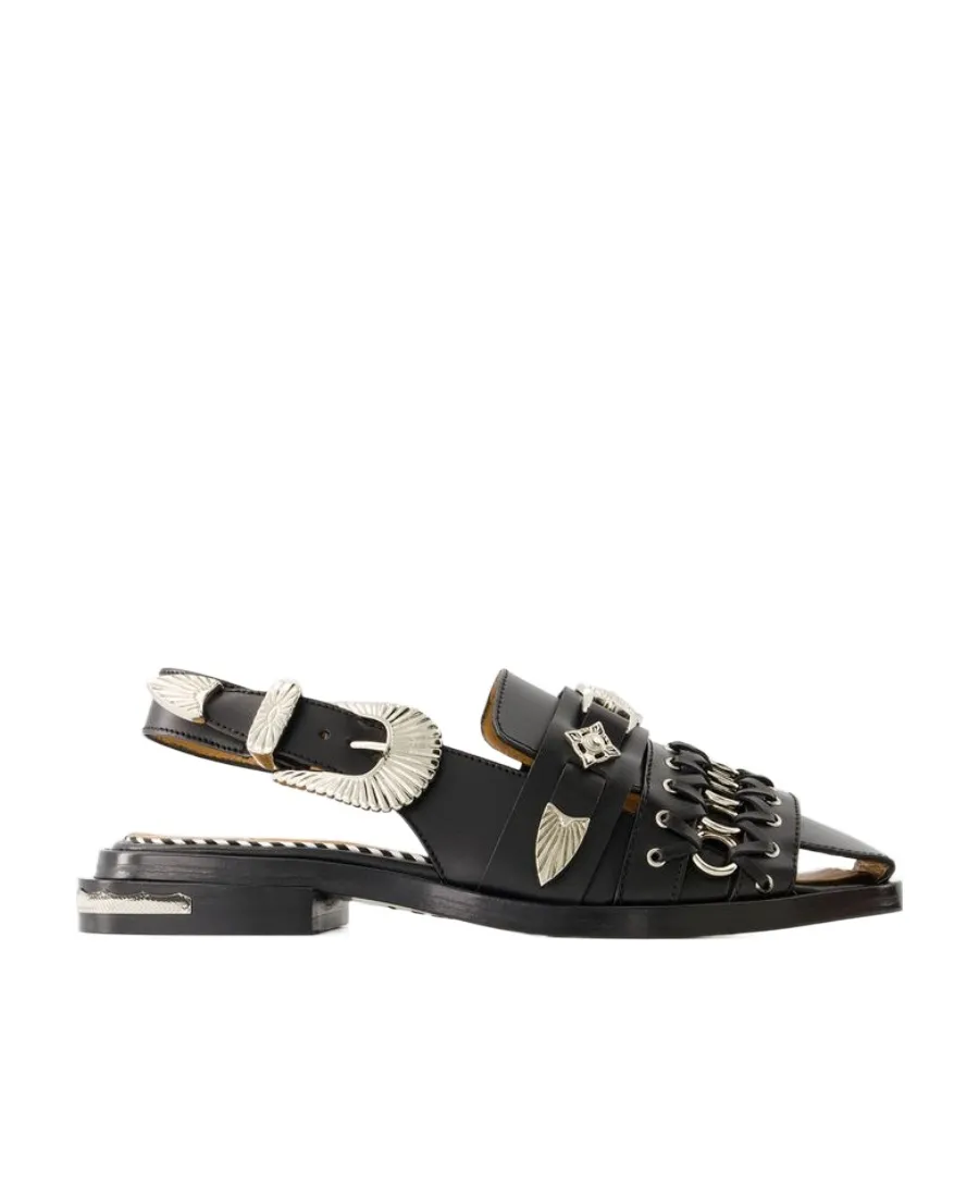Buckled Slingback Sandals