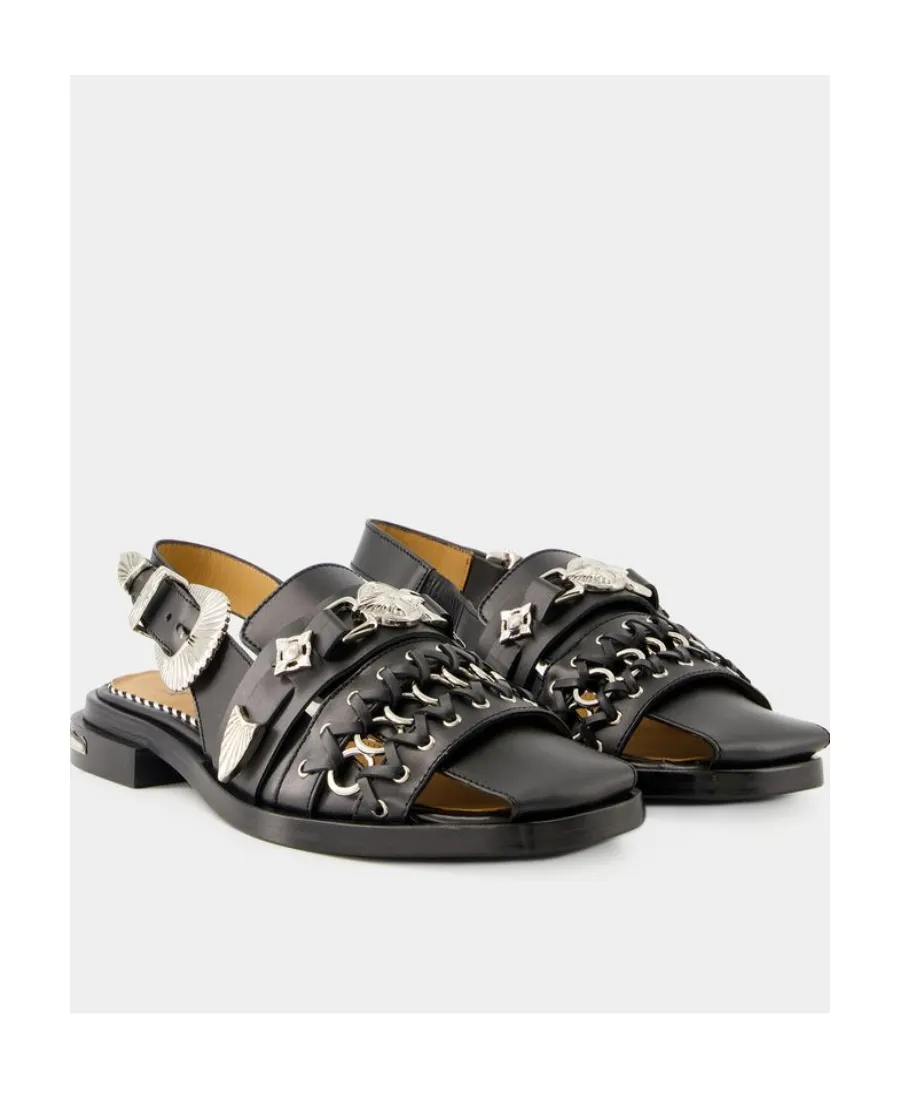 Buckled Slingback Sandals