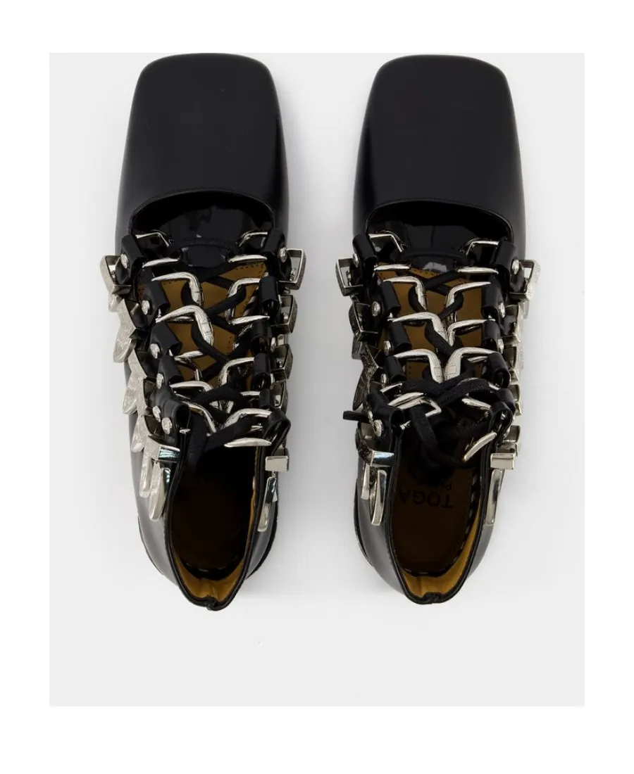Buckled Lace-Up Ankle Boots