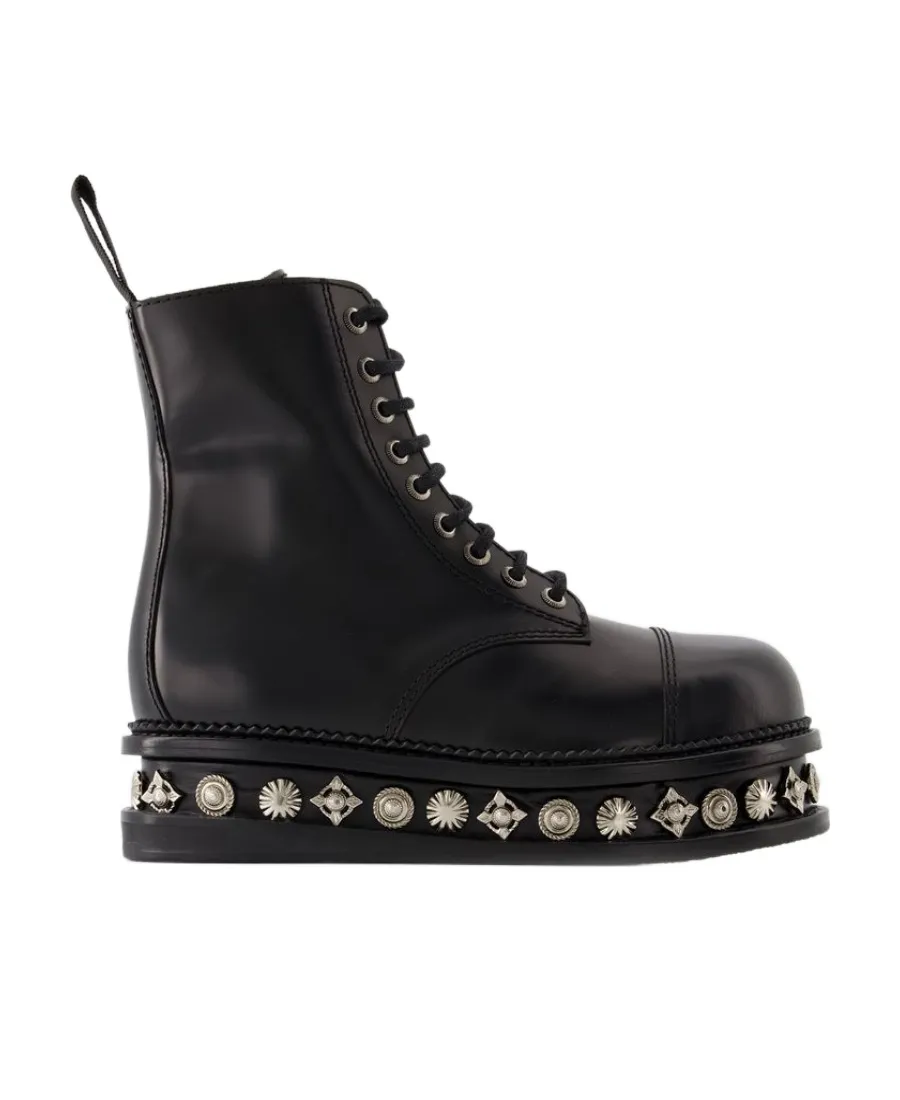 Studded Lace-Up Boots