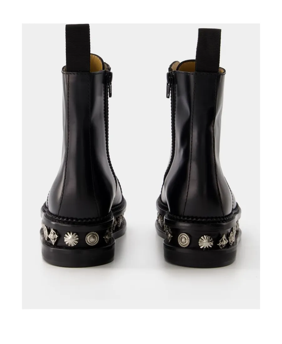 Studded Lace-Up Boots