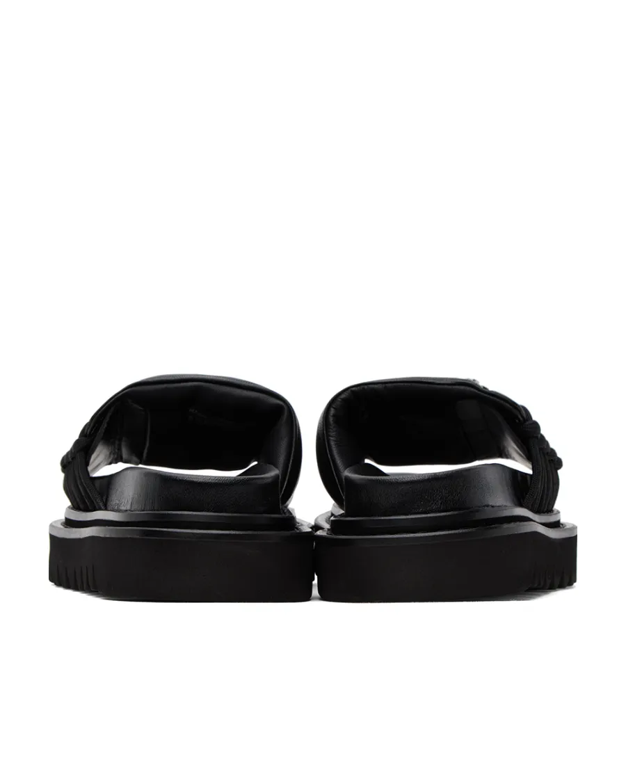 Stud-Embellished Lace-Up Slides