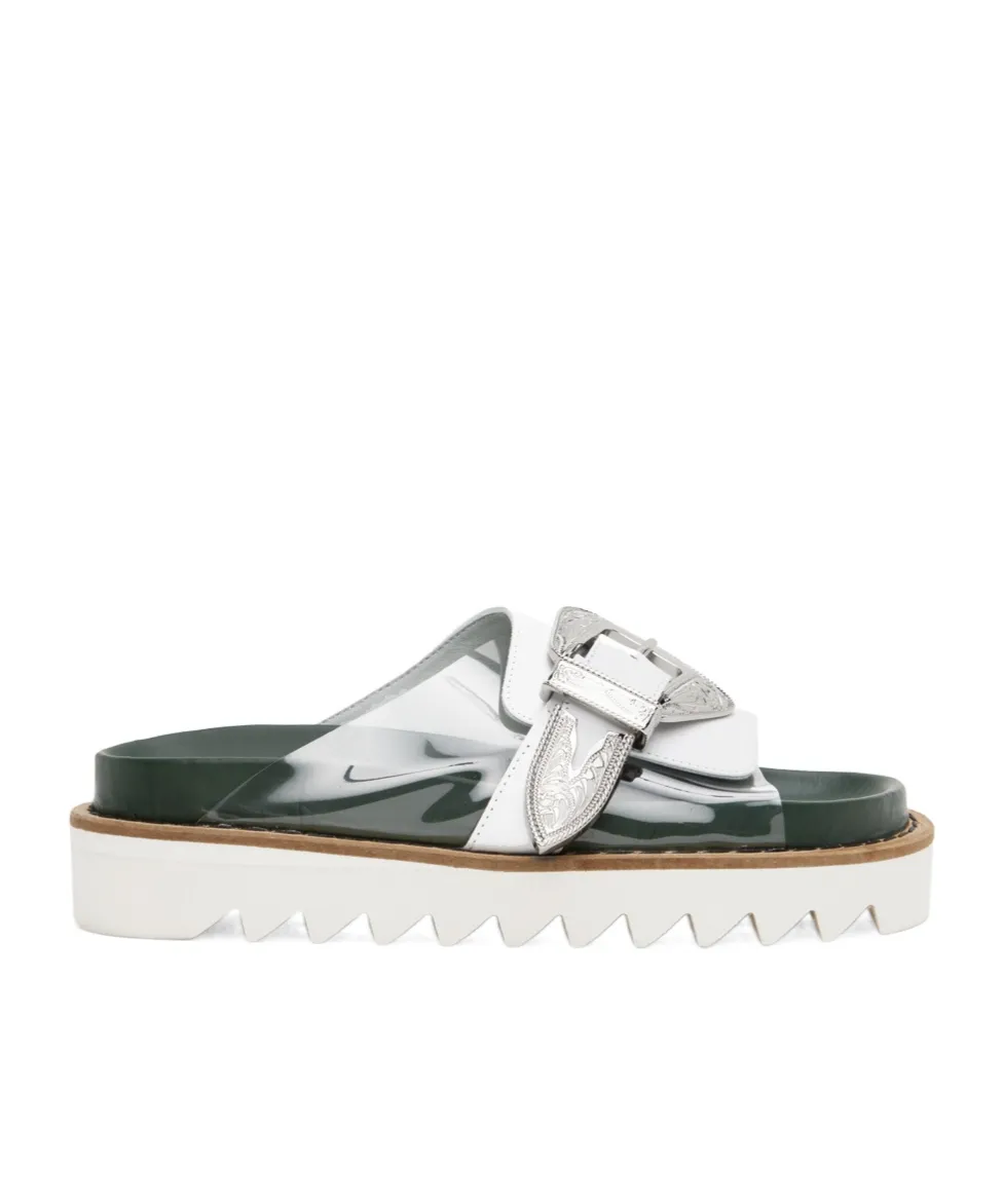 Open-Toed Contrasting Slippers