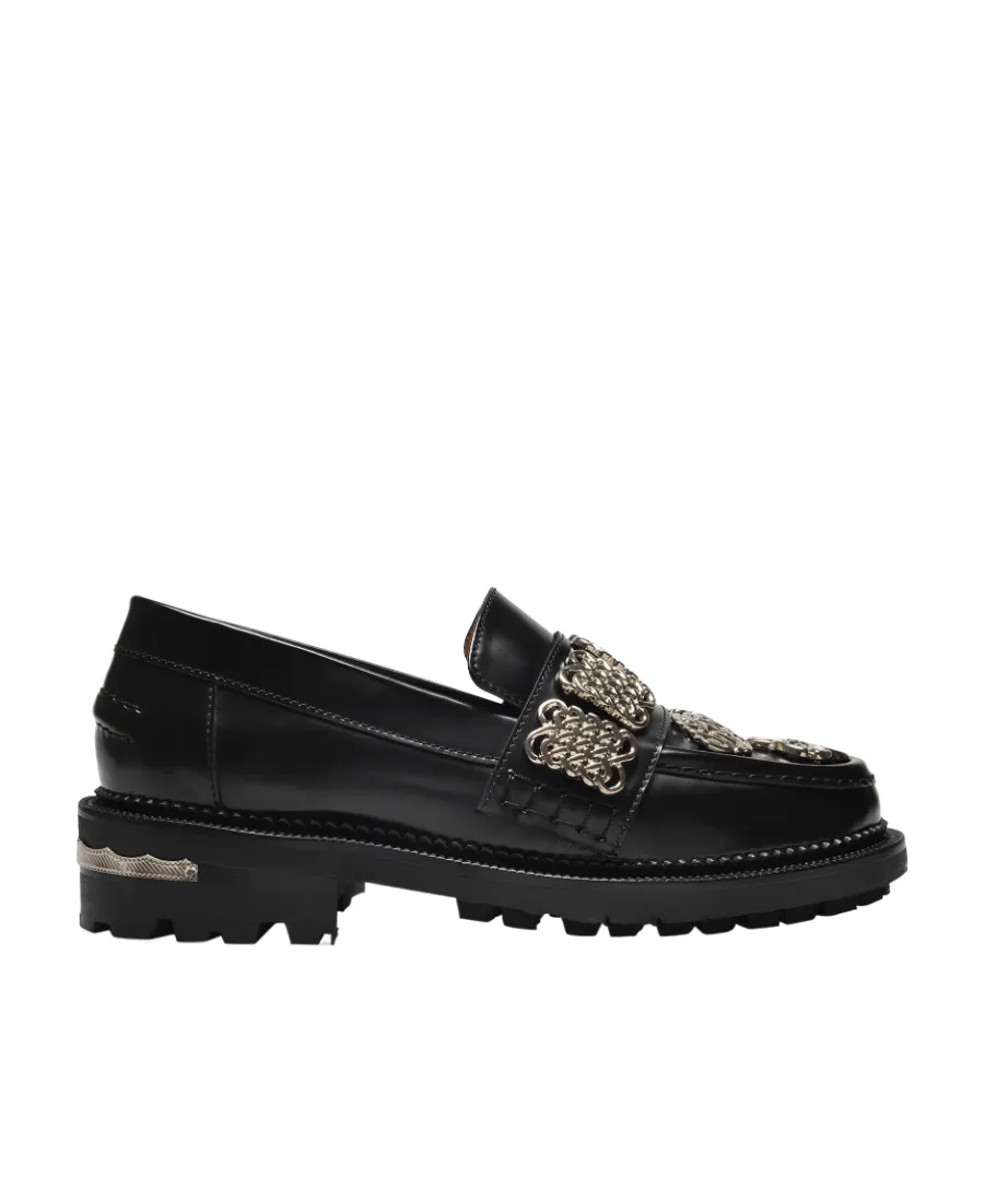 Chain Appliqué Chunky-Sole Loafers