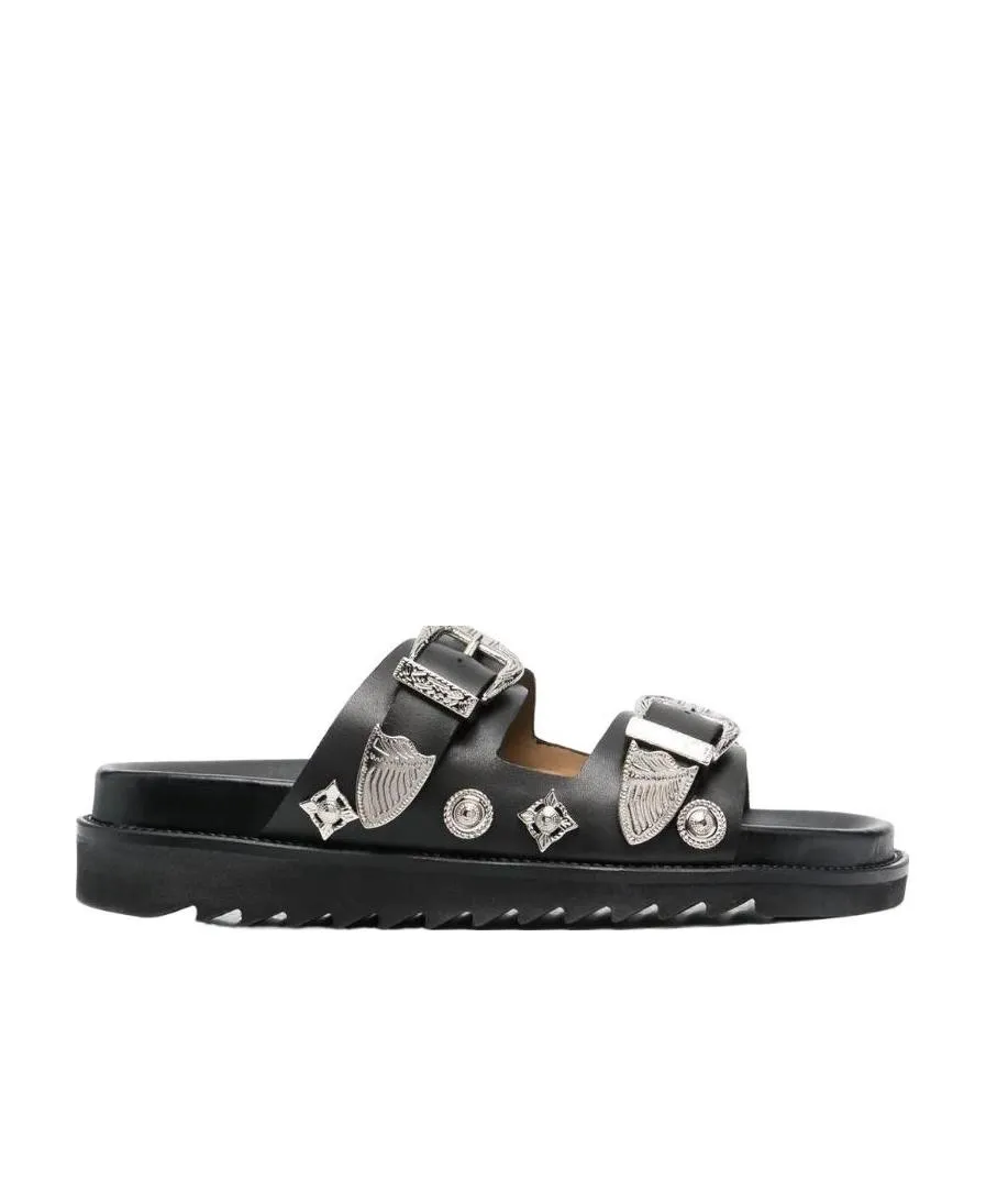Stud-Embellished Leather Sandals