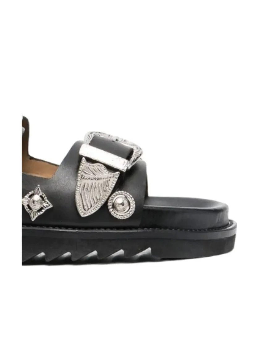Stud-Embellished Leather Sandals