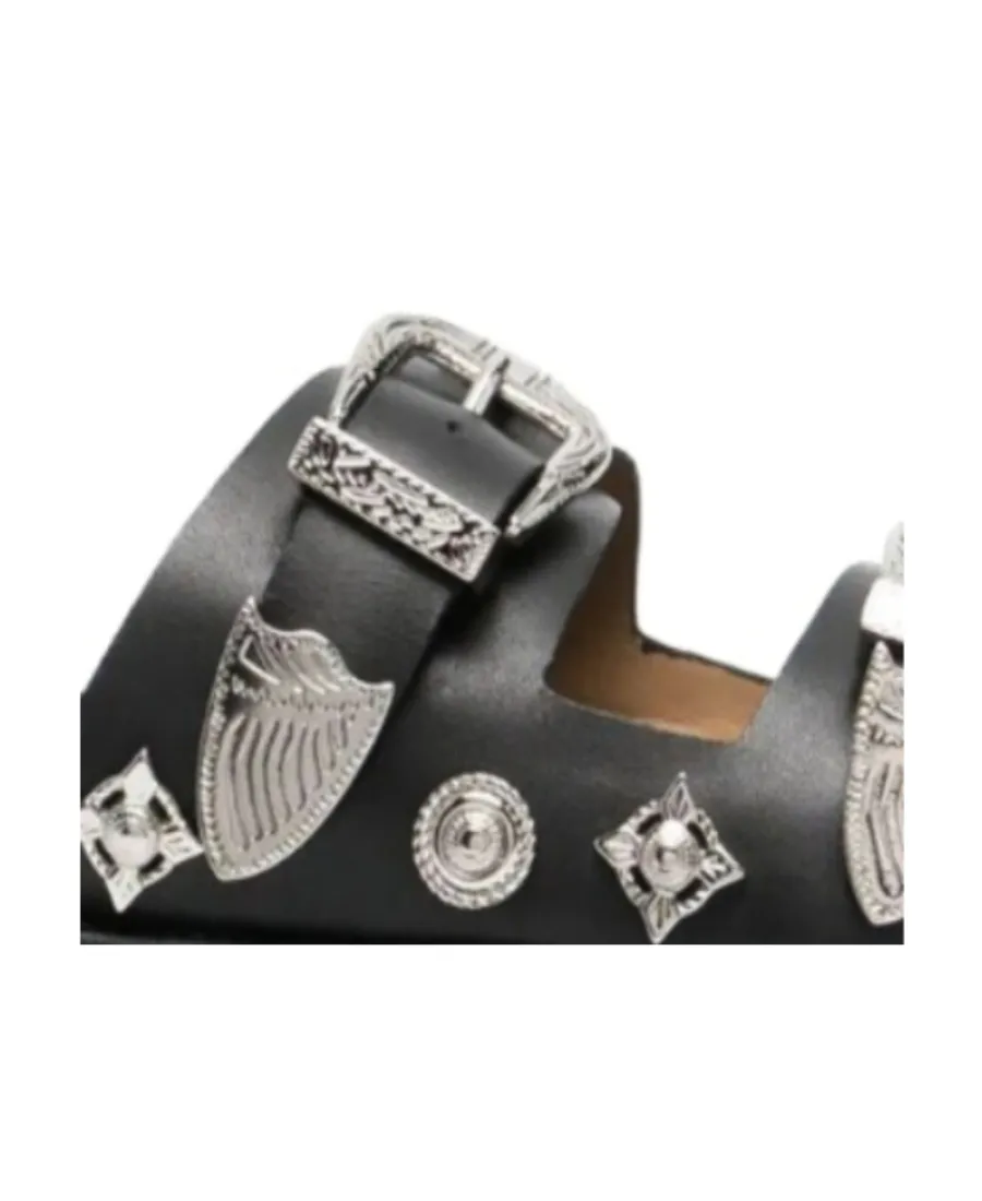 Stud-Embellished Leather Sandals
