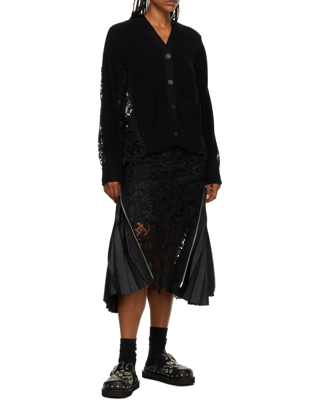 Sabot Eyelet-Embellished Leather Mules