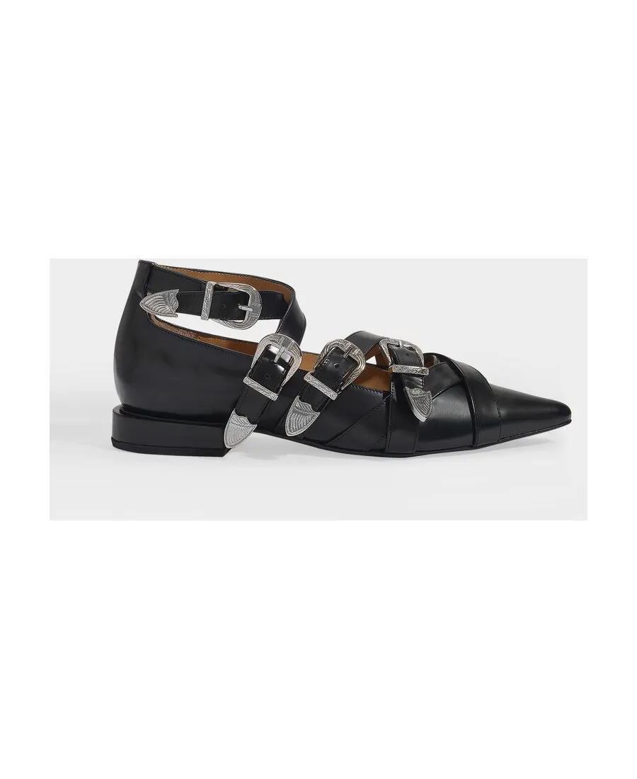 Buckled Pointed Toe Loafers