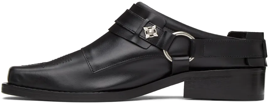 Buckled Leather Slip-On Boots