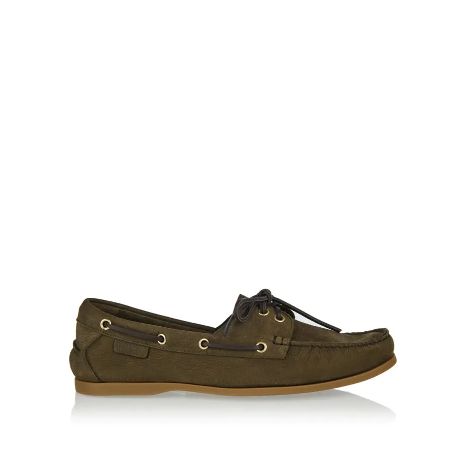 Round-Toe Lace-Up Boat Loafers