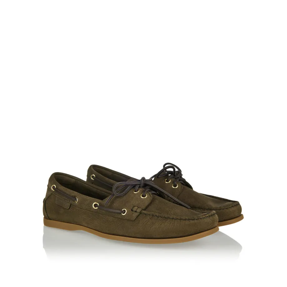 Round-Toe Lace-Up Boat Loafers