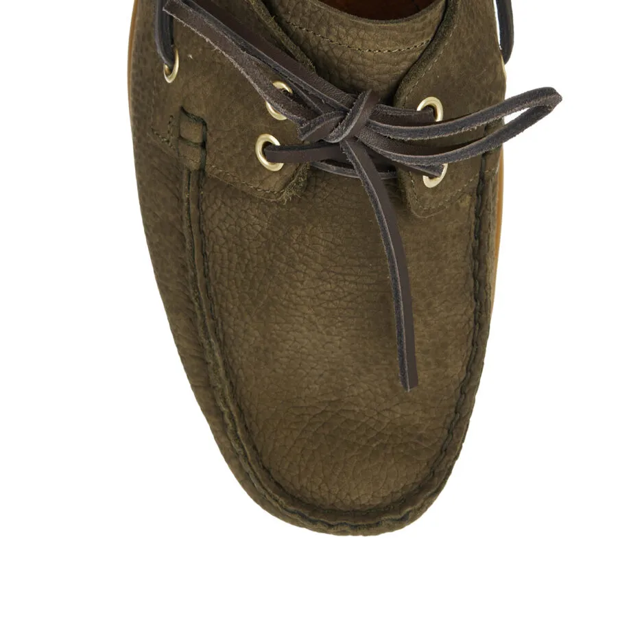 Round-Toe Lace-Up Boat Loafers