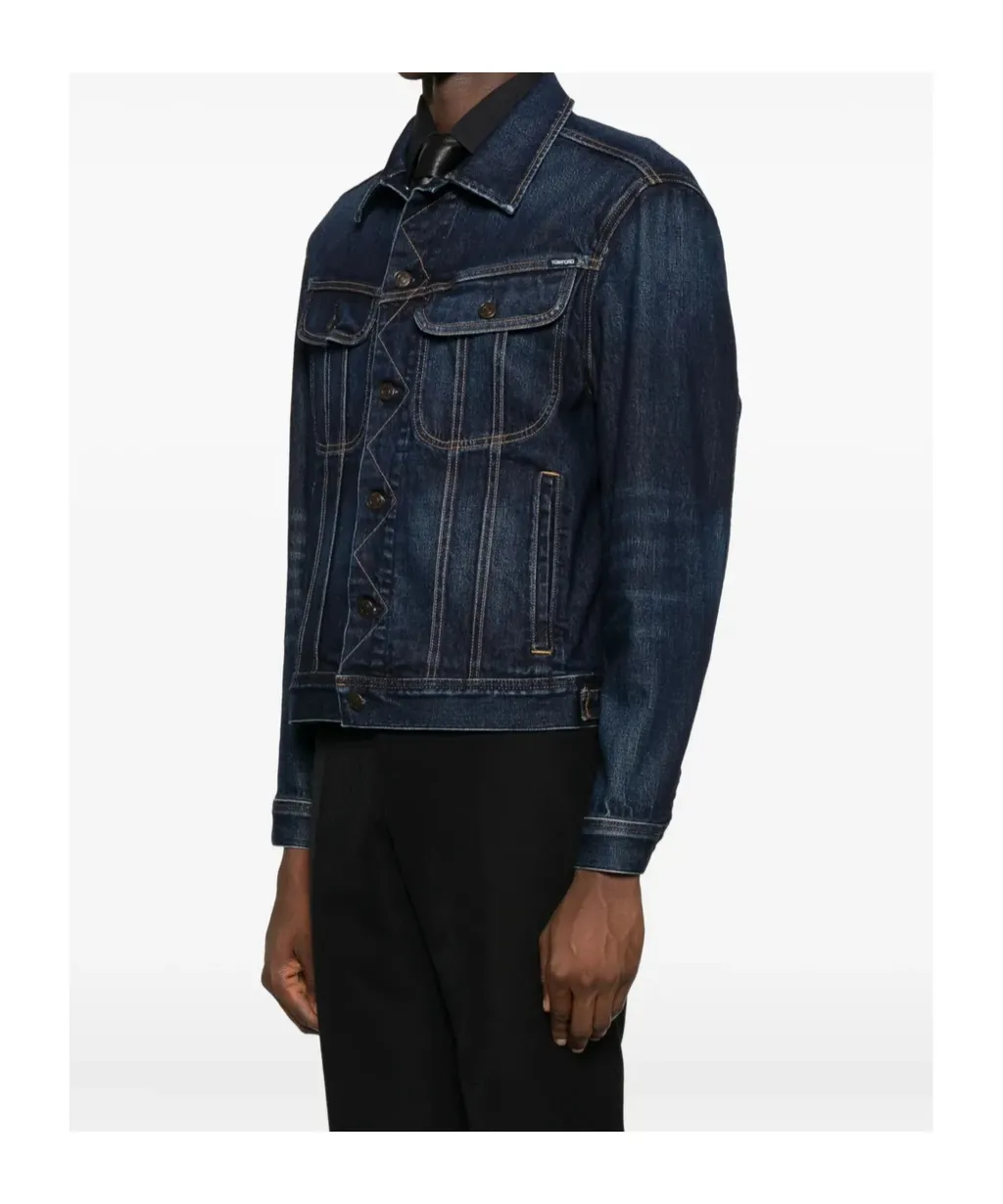 Classic-Collar Denim Jacket