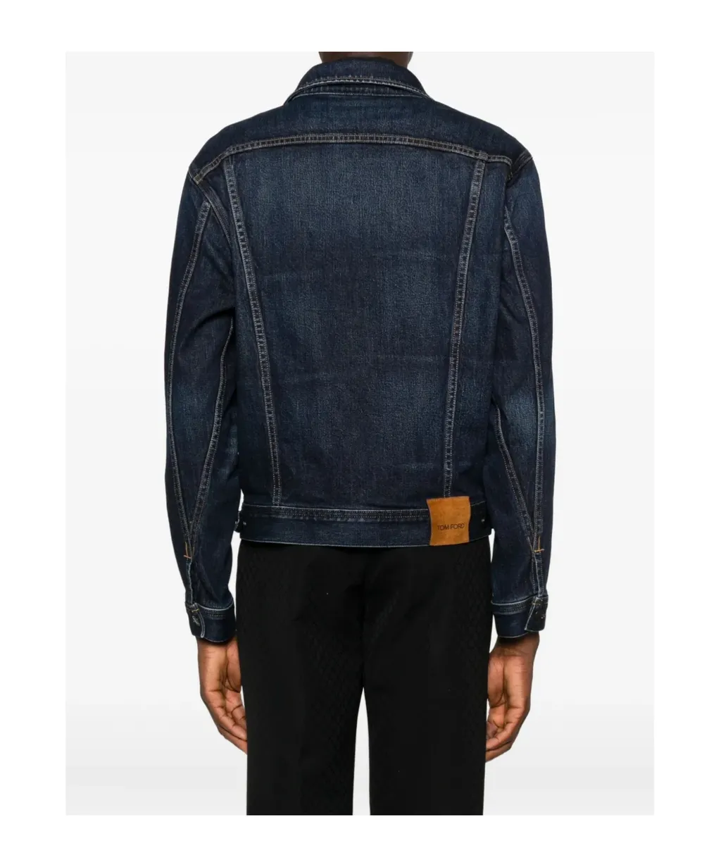 Classic-Collar Denim Jacket