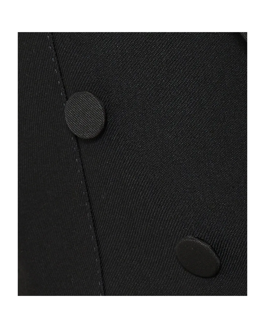 Peak Lapel Double-Breasted Cropped Blazer