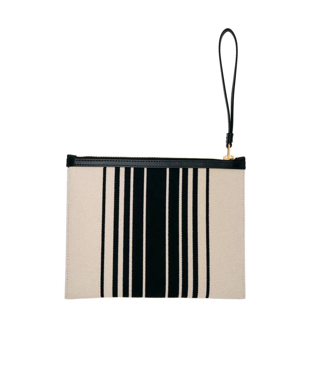 Logo Embroidered Clutch Bag