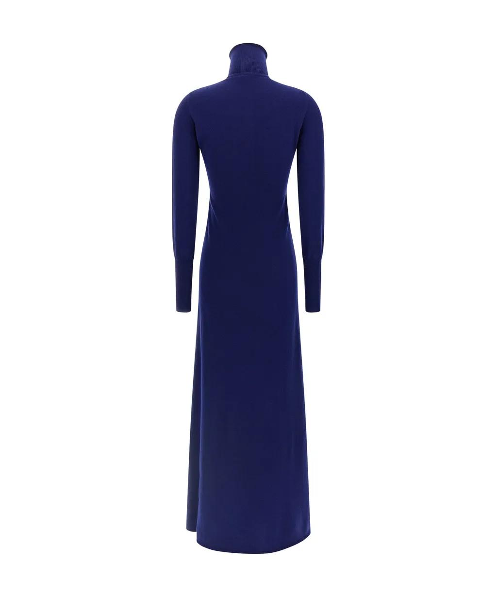 Ribbed-Knit Polo Maxi Dress