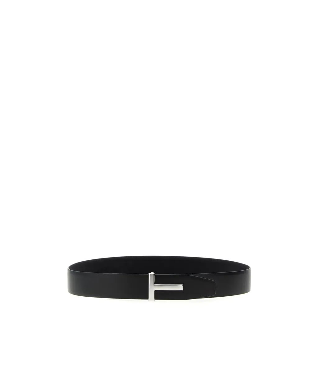T-Logo Plaque Reversible Buckle Belt