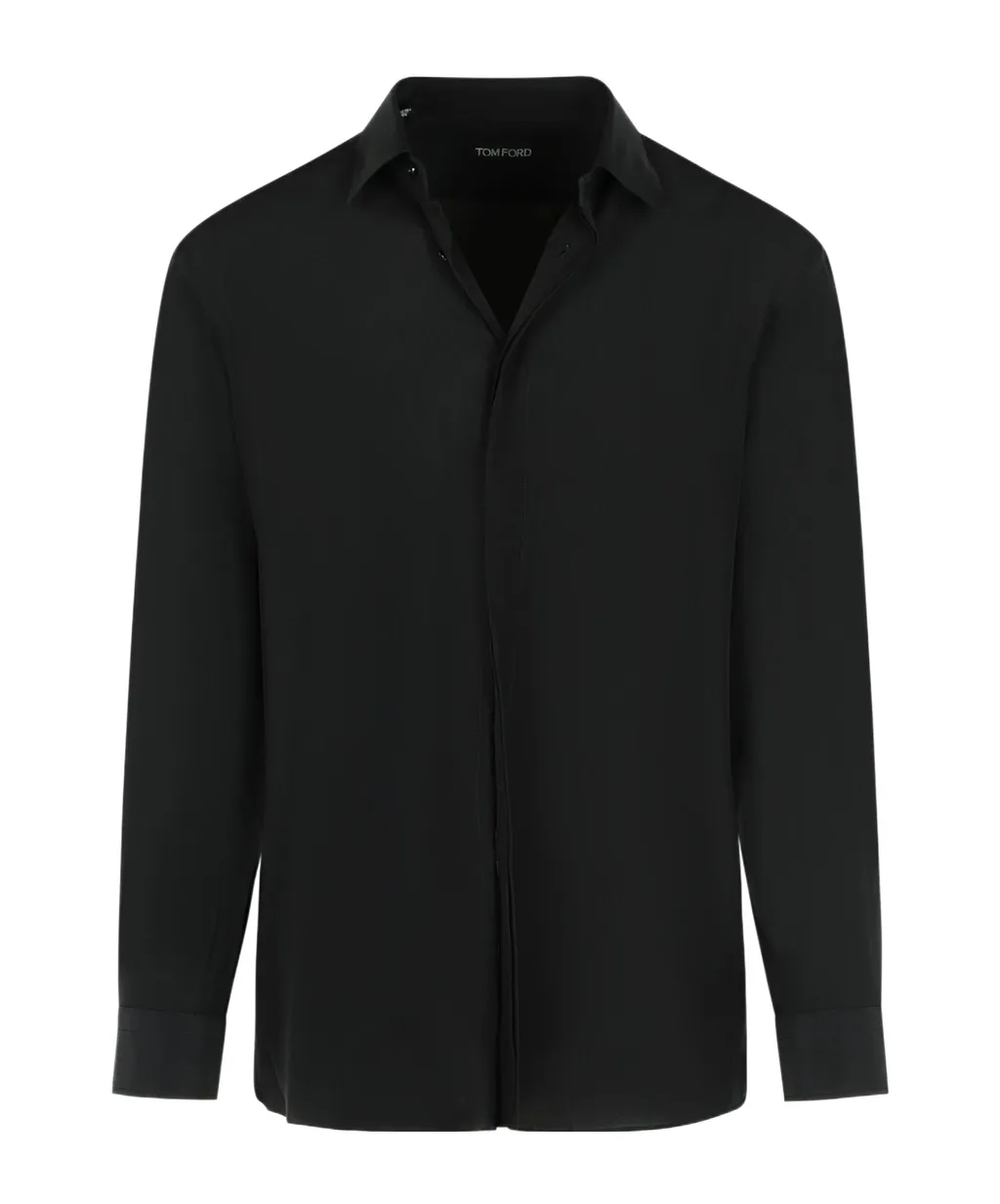 Long-Sleeve Silk Shirt