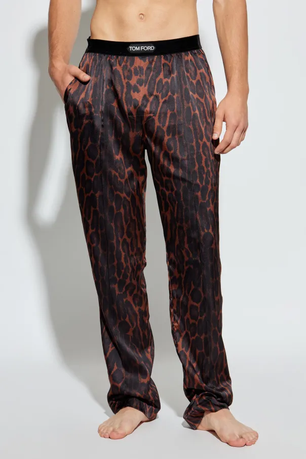 Leopard Print Silk Pajama Pants