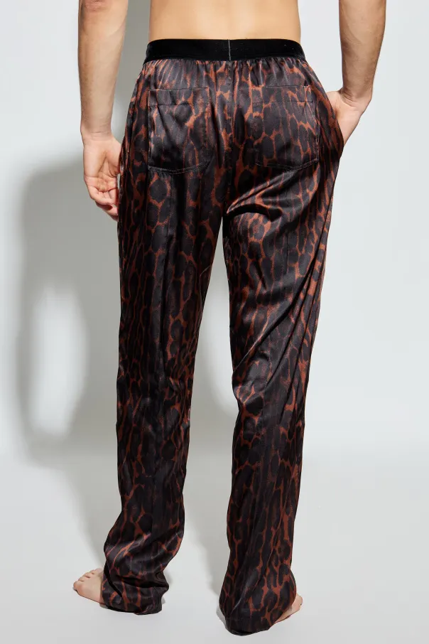 Leopard Print Silk Pajama Pants