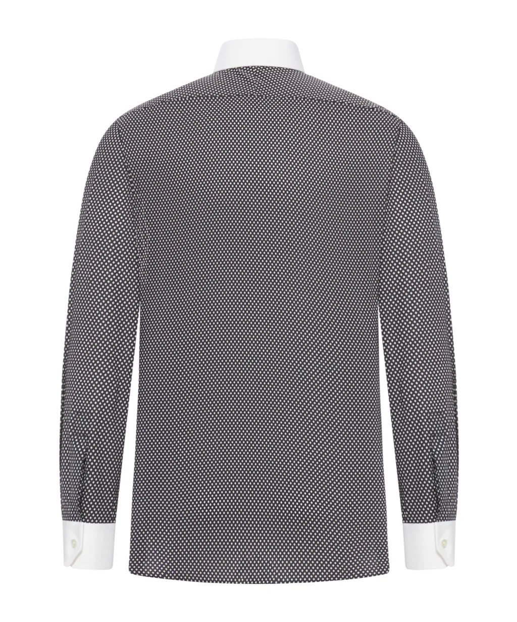 Diamond-Pattern Cotton Shirt