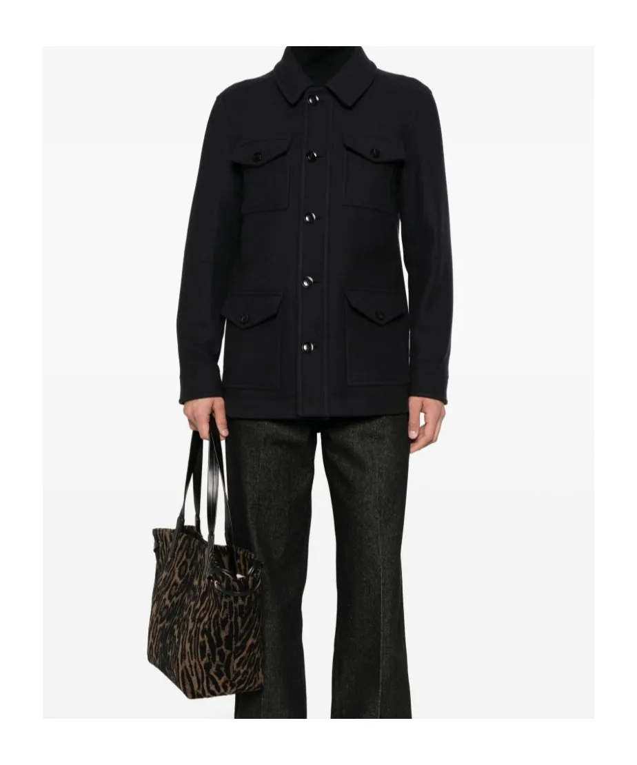 Flap-Pocket Button-Front Jacket