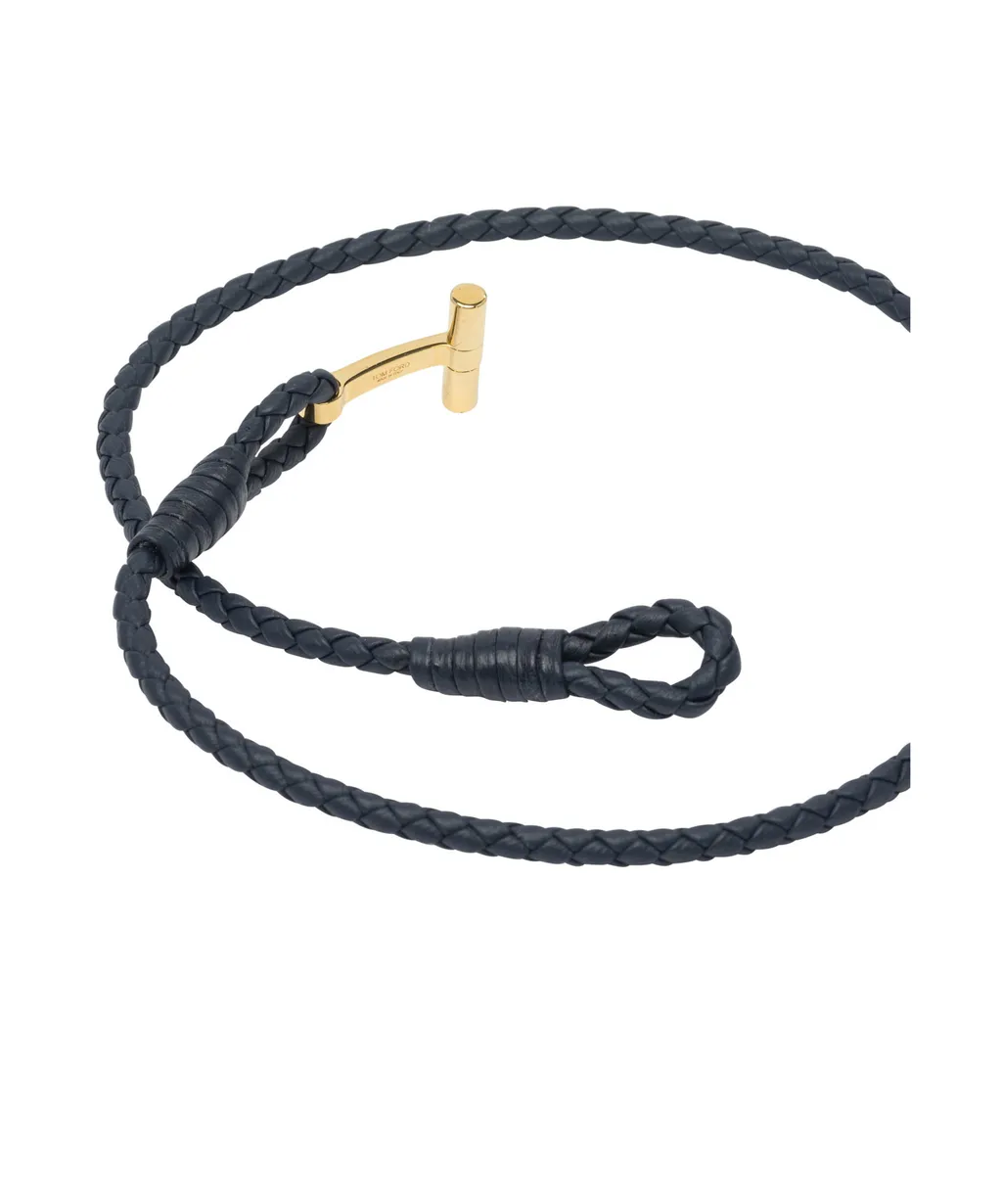 T Plaque Braided Bracelet