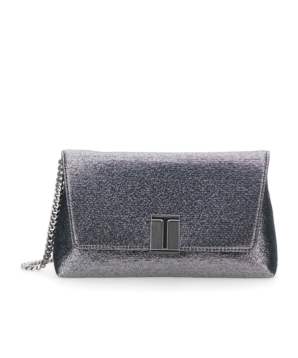 Laminated Hammered-Effect Fabric Mini Bag