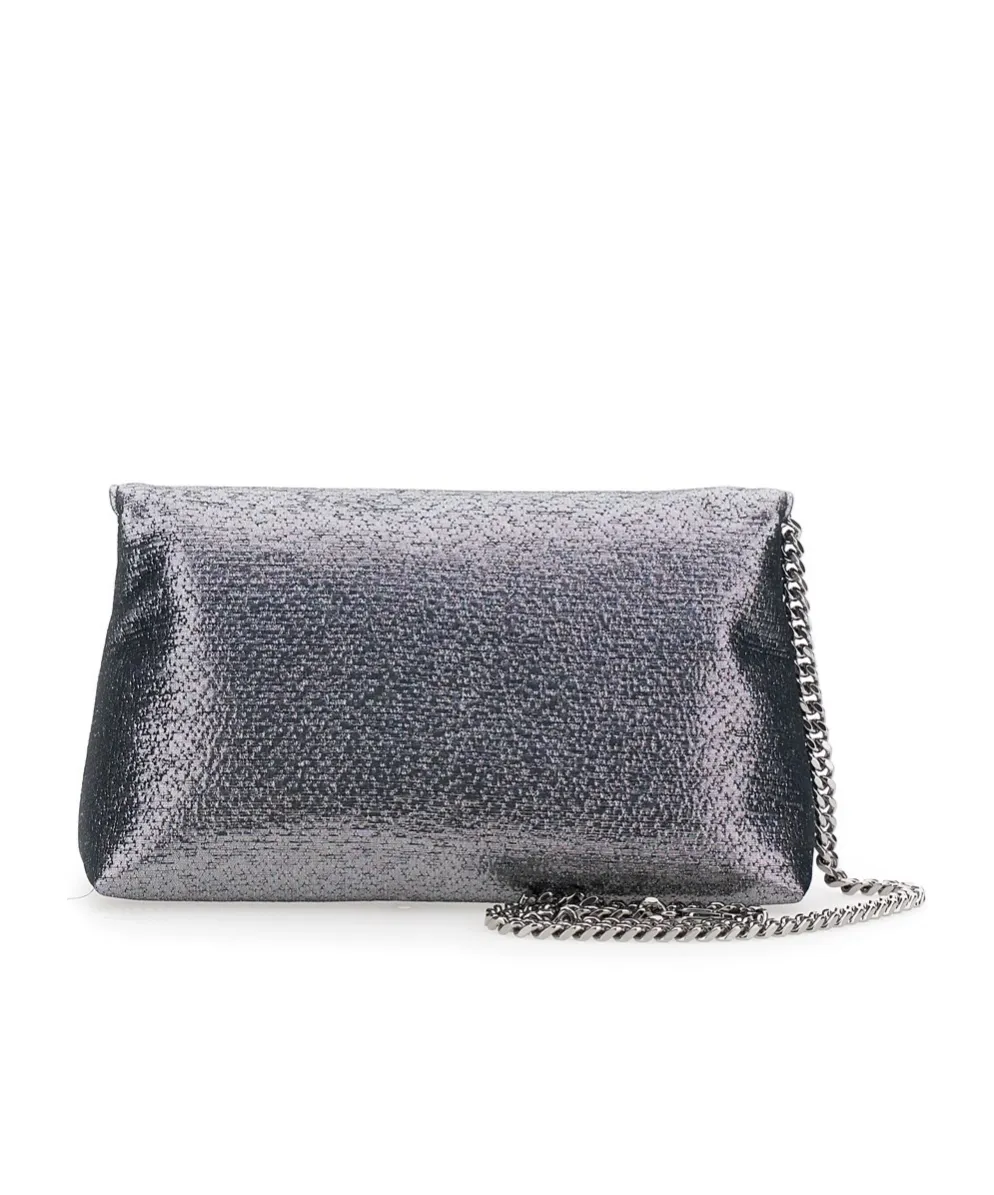 Laminated Hammered-Effect Fabric Mini Bag