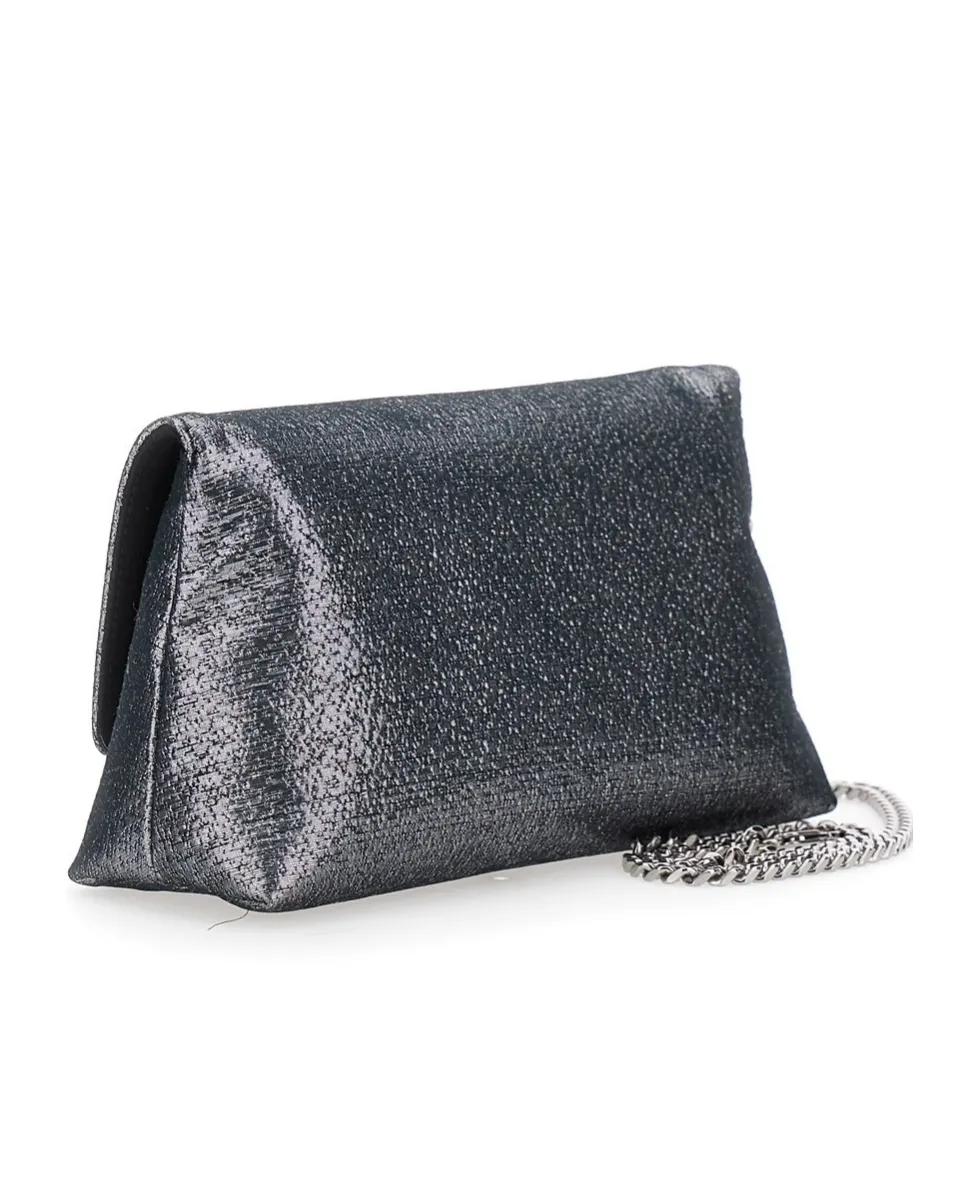 Laminated Hammered-Effect Fabric Mini Bag