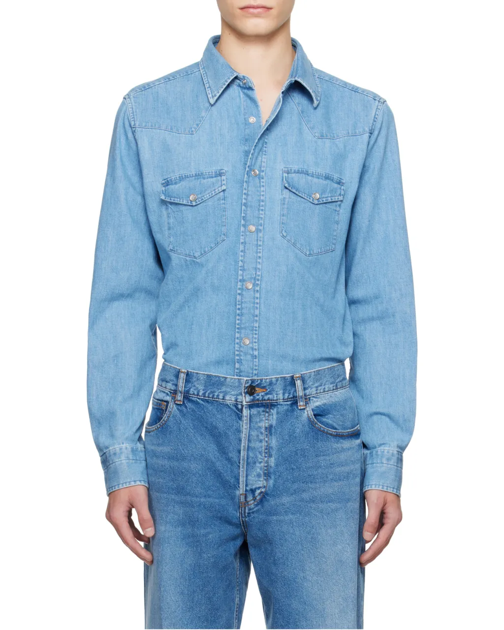 Long-Sleeved Denim Shirt