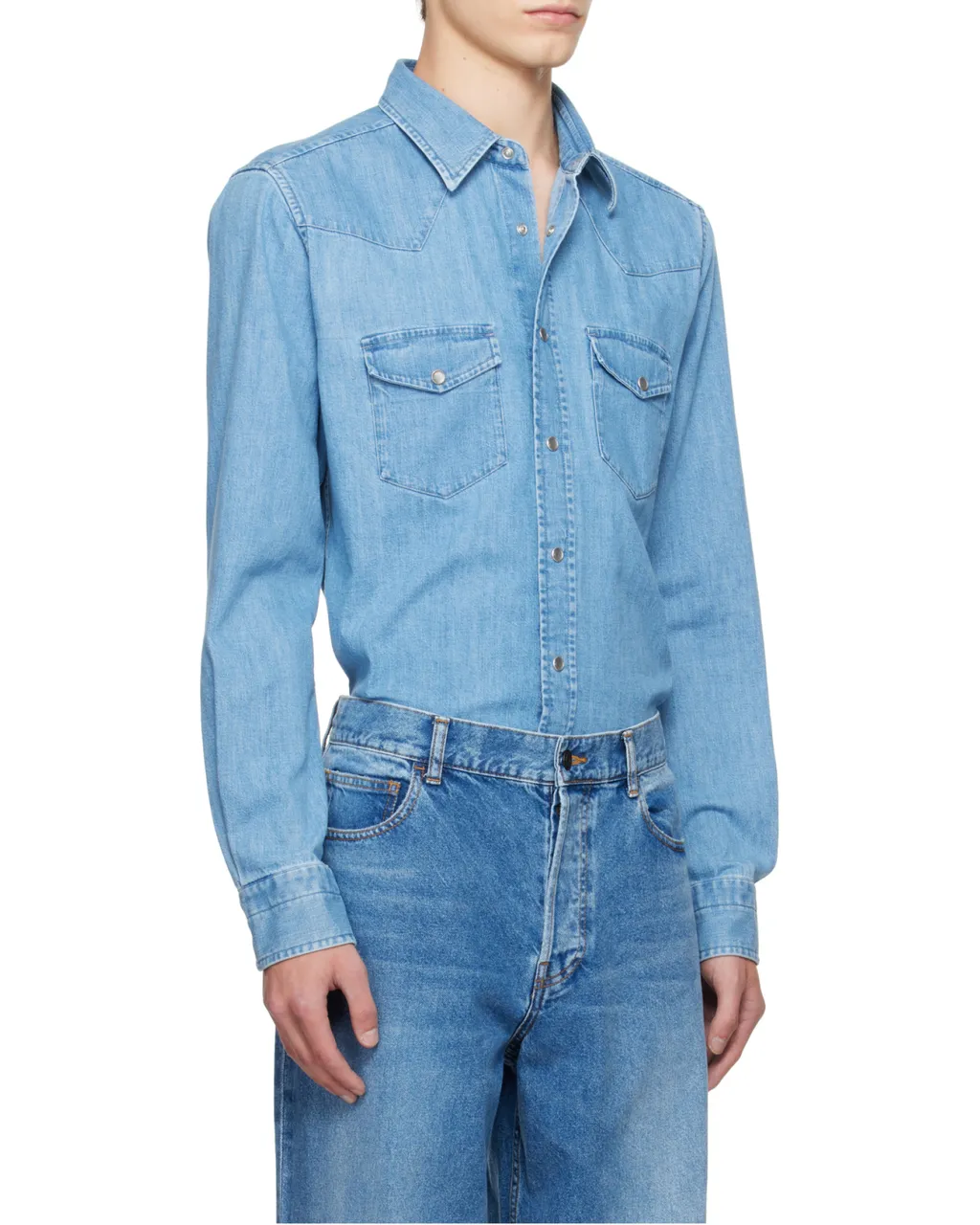 Long-Sleeved Denim Shirt