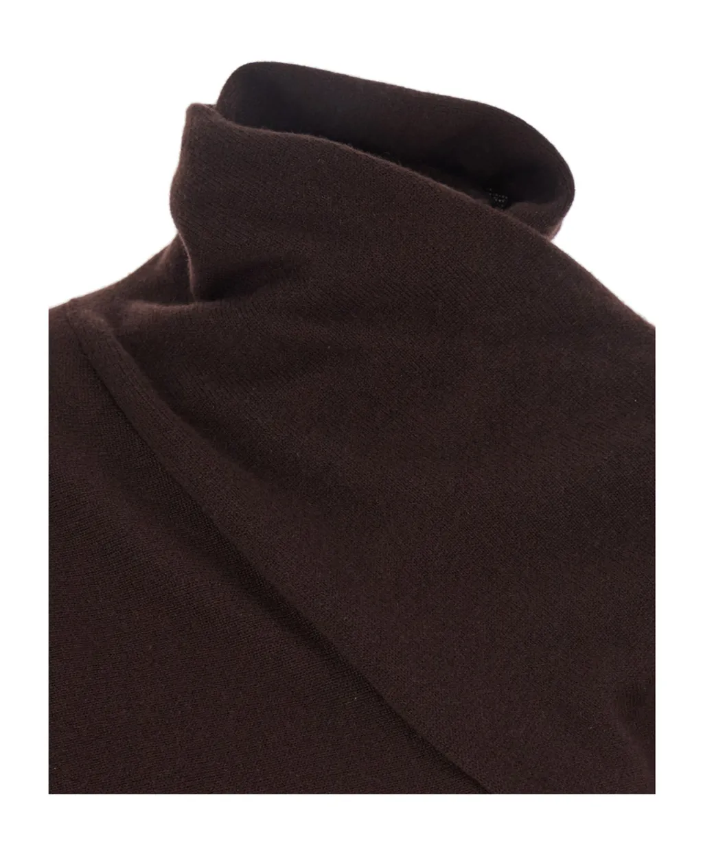 Wrap Collar Knitted Jumper