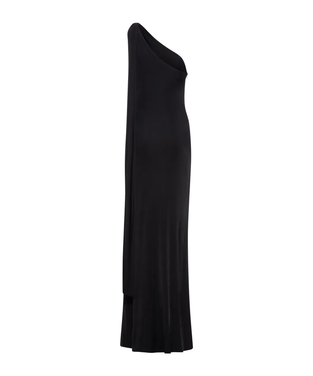 One-Shoulder Ruched Evening Dress