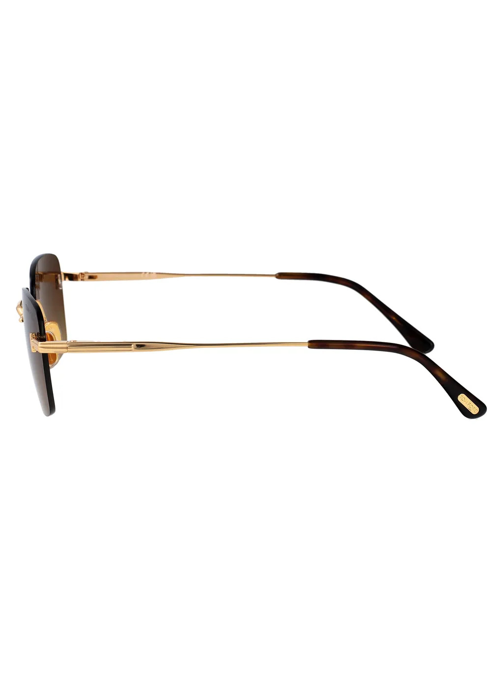 Rectangle-Frame Rimless Sunglasses